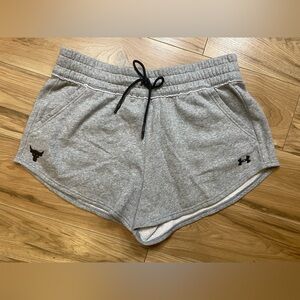 Under Armour Gray Women's Athletic Shorts with Black Drawstring